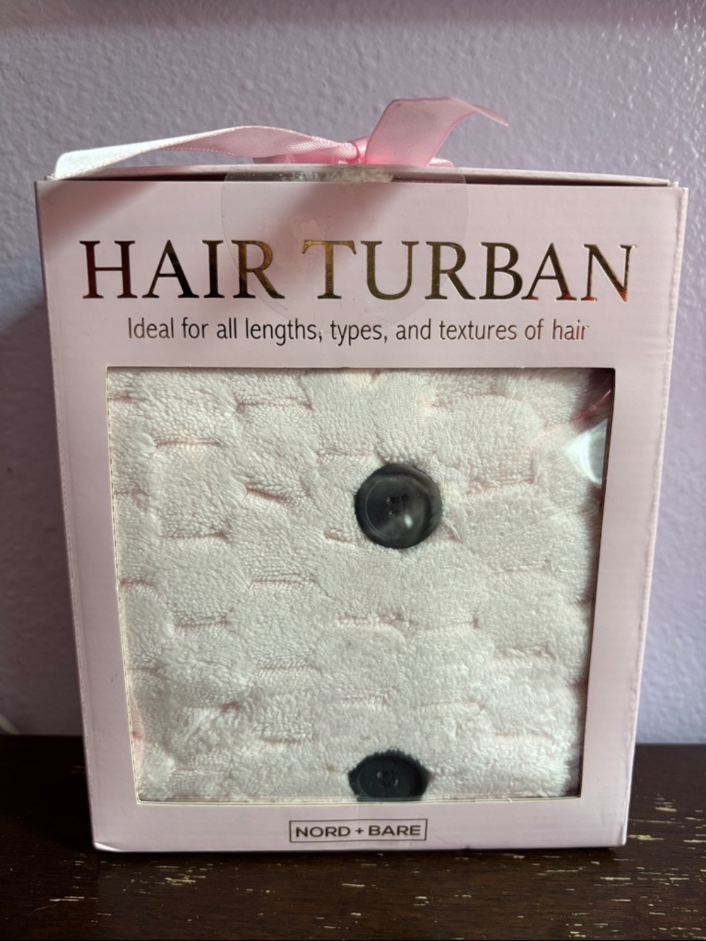 Pink Hair Turban with Button Closure NWT